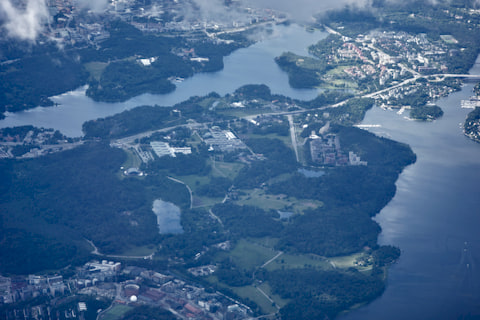 aerial view of Stockholm's Norra Djurgården peninsula